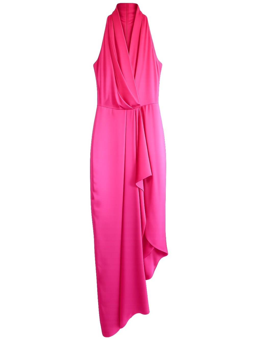 Alex Marie Draped Maxi wedding guest Dress in Hot Pink